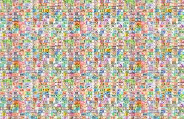 Money from different countries of the world. Mosaic of paper money. Background of money © Sergii