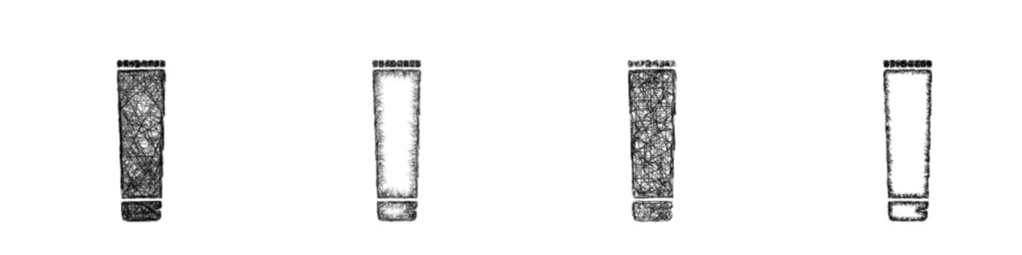 Sketch toothpaste icon design set