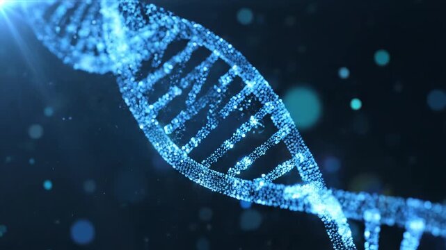 Blue DNA double helix structure