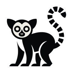 Vector of a lemur with a striped tail © Shil
