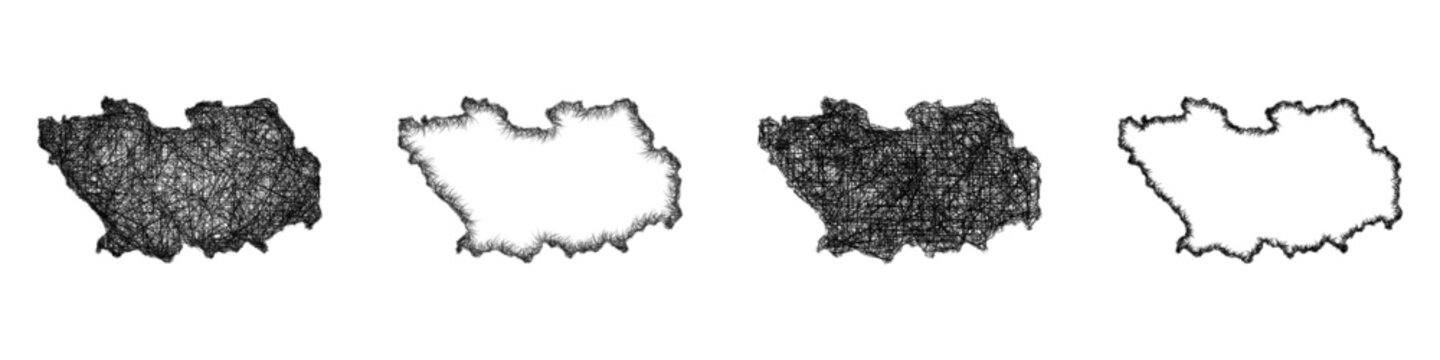 Sketch Penza outline map design set
