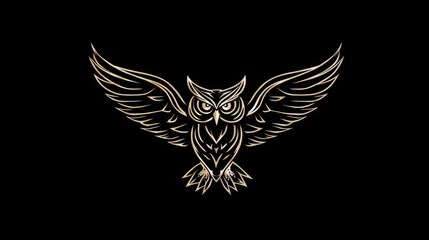 Obraz premium Elegant Stylized Illustration of an Owl with Outstretched Wings