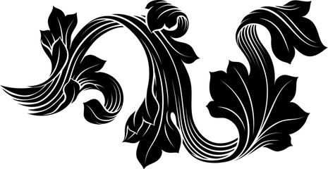 Fototapeta premium A filigree medieval crest coat of arms heraldic style pattern motif. In a vintage woodcut etching style.