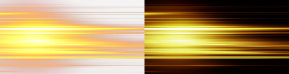 Obraz premium Bold neon streaks, orange-gold tones, glowing, high contrast motion lines.