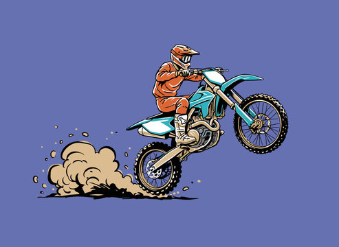 Build for speed. Motorcycle print design for t shirt, poster, sticker, background and other uses. Legend race. Road speed graphic. Extreme racing.
