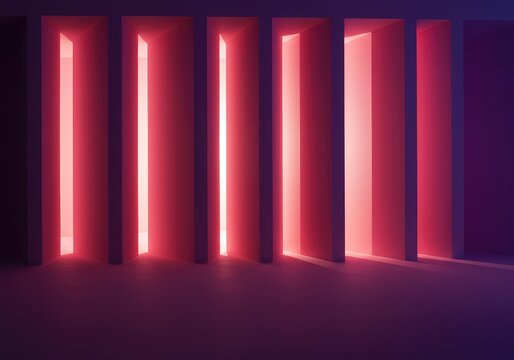 Abstract minimalist view of repeating architectural elements separated by vast, smooth negative space defining visual tempo, tempo, negative, form