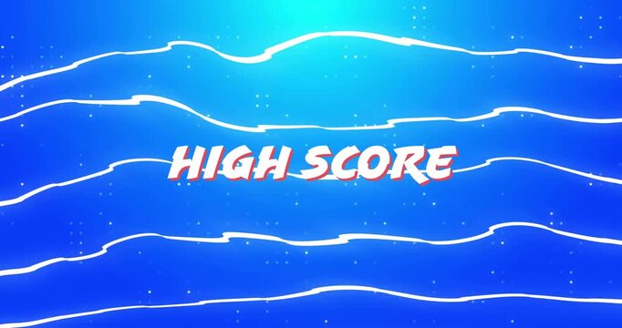 Animation of high score text over neon pattern