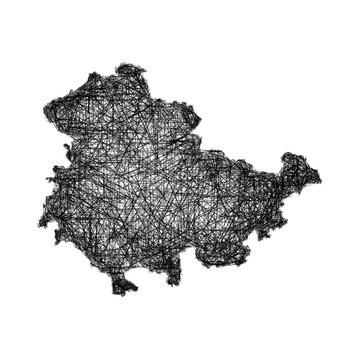 Sketch Thuringia outline map design