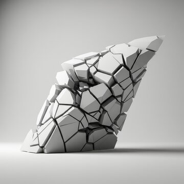 An unsettling empty canvas fractured by geometric disruption. Pure white abstraction showing chaos and structural failure, wallpaper, white, unknown