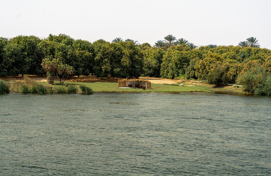 Straw house on the banks of the Nile, Egypt