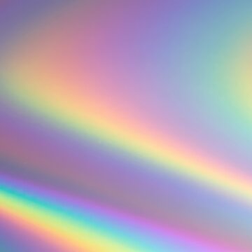 A smooth, empty holographic sheet displaying a spectral shift of rainbow colors across its iridescent surface. Ideal blank background texture for design, sheet, vivid, copy space