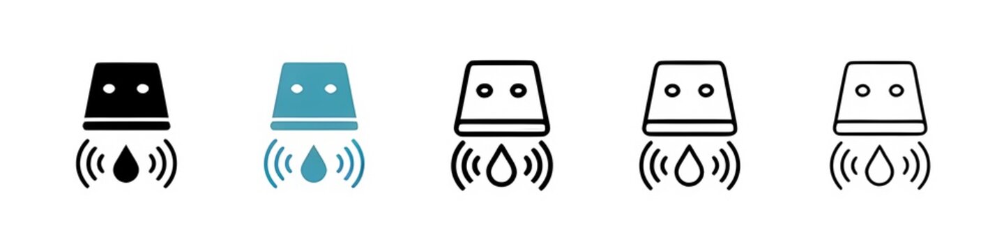 Water sensor line icon vector set. Thin line customizable illustration. Contour symbol. Vector isolated outline drawing. Editable stroke
