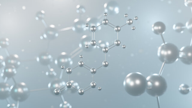tolimidone molecular structure, 3d model molecule, Antidiabetic medication structural chemical formula view from a microscope