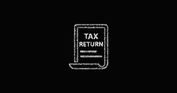 Sketch tax return icon animation - smooth progressive reveal
