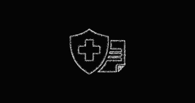 Sketch health insurance icon animation - smooth progressive reveal