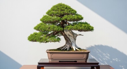 Fototapeta premium Bonsai tree cultivated miniature plant