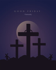 Naklejka premium Good Friday Peace of Holy Week Social Media Post, Web Banner, Status, Story