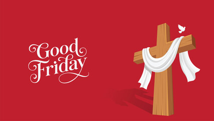 Naklejka premium Good Friday Peace of Holy Week Social Media Post, Web Banner, Status, Story