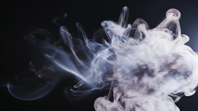 Ethereal Whispers: An artistic portrayal of swirling smoke, capturing the delicate dance of air and light against a dark backdrop. 