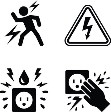 Safety warnings related to electrical hazards and water exposure