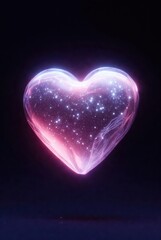 Obraz premium Glowing Pink Cosmic Heart with Shimmering Stardust Particles