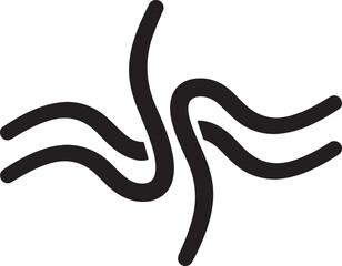 Fototapeta premium Minimalist abstract wave logo vector, black fluid line art symbol, modern organic flowing curves icon for branding and identity design