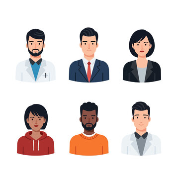 Diverse People Icons Set Professional Casual Styles Vector Illustration Characters for Design and Website Elements Stock Footage