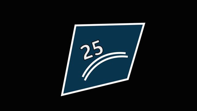 White underline anmation, 25 Number Handwritten With Underline Animation.sketching elements on blck backgroun,and Hand-drawn marker hidhlight animation for important topic marking test.