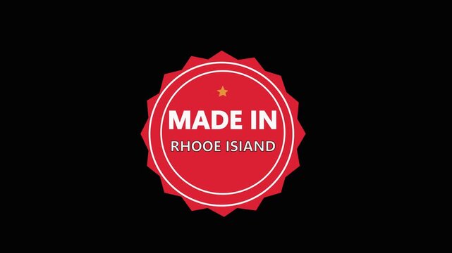 Made in Rhooe isand Round Stamp Badge Animation