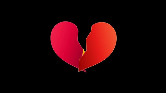 Broken Heart Concept Symbol Animation