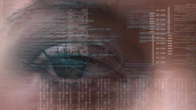 Animation of data processing over eye