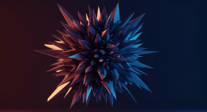 A complex abstract structure composed of many geometric shards creating a visually disrupted and energetic digital backdrop, futuristic, angular, wallpaper