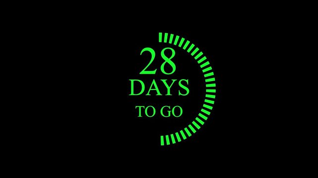 56 days to go, 56 days count animation, 56 days in a month, 56 days left count time display with numbers. business, sale, promotion concept. number of days left until special events, sale 4k video