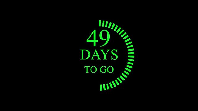 97 days to go, 97 days count animation, 97 days in a month, 97 days left count time display with numbers. business, sale, promotion concept. number of days left until special events, sale 4k video