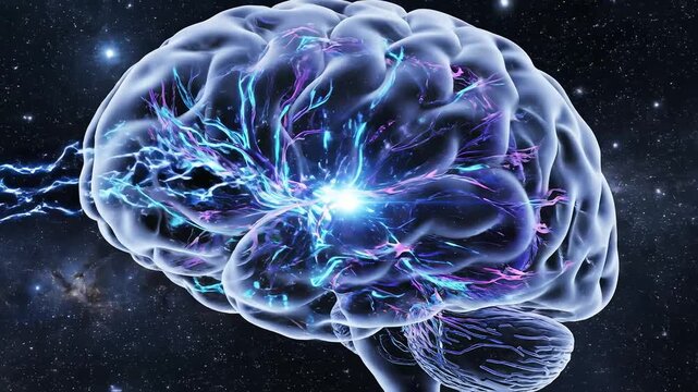 Brain in space with neural activity