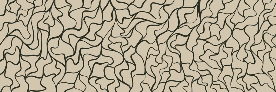 Intricate beige cracked earth and dry riverbed seamless pattern with detailed organic lines. Natural geological texture perfect for eco, desert, travel and earthy design projects