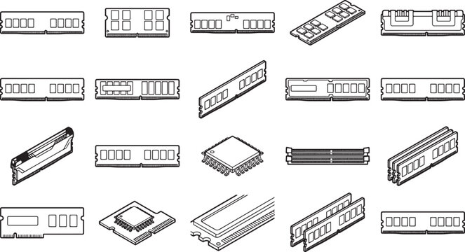 An organized array of digital processing modules, perfectly depicted with clean lines and detailed textures, inviting a sense of technological advancement and precision.