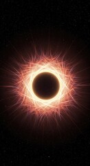 Fototapeta premium Abstract visualization of harmonious interaction, depicting radiating waves of energy and sympathetic vibration in deep space, sympathetic, synchronization, futuristic