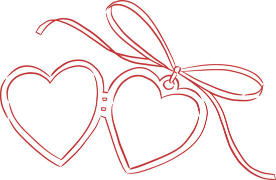 heart locket with ribbon