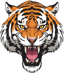 Fototapeta premium Head of tiger mascot for school teams using a tiger head vector style