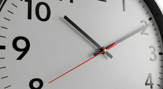Modern Wall Clock Close Up Time Concept