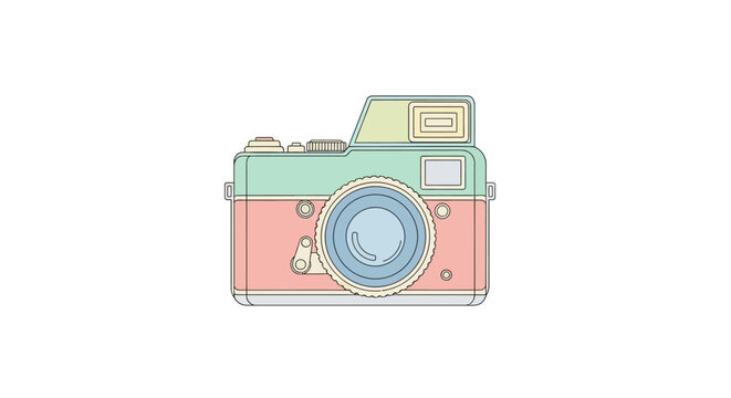 Colorful illustration of a camera.