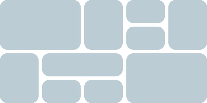 Abstract geometric collage with rounded square and rectangle shapes