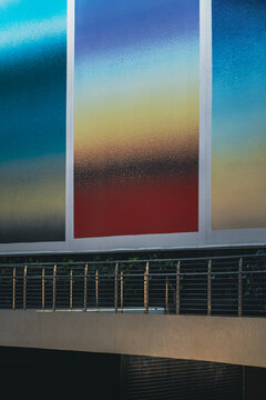 Abstract gradient color panels with soft texture and blurred surface modern design background, Colorful frosted glass panels with smooth transitions, contemporary composition