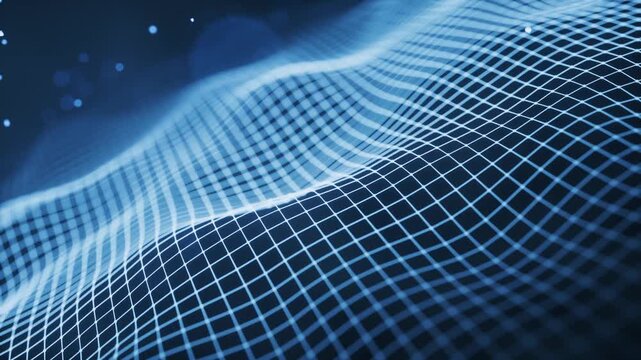 Animated dots of different sizes in space