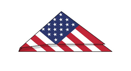 Fototapeta premium A vector graphic illustration of an American flag design on a paper airplane
