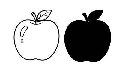 Fototapeta premium Simple apple coloring activity page for toddlers with outline and color reference