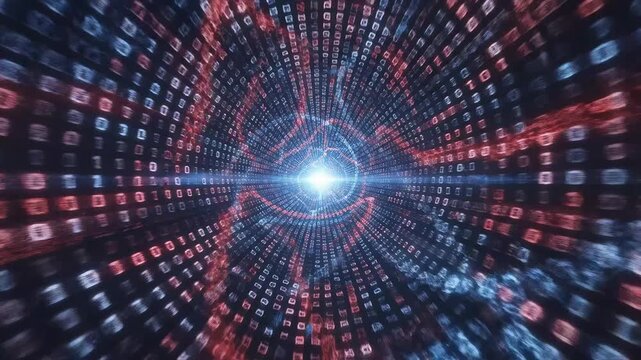 Digital tunnel with binary code