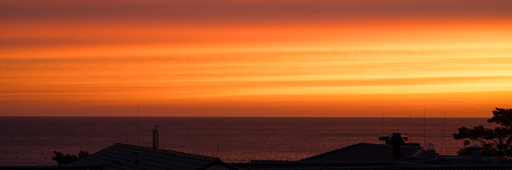 Fototapeta premium Sonnenuntergang über der Ostsee, Mecklenburg-Vorpommern, Deutschland