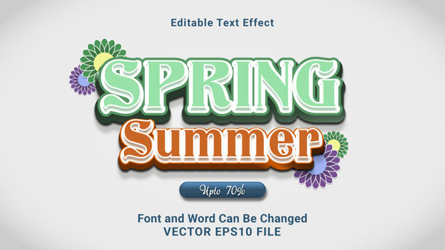 3d editable spring summer sale text effect.typhography logo